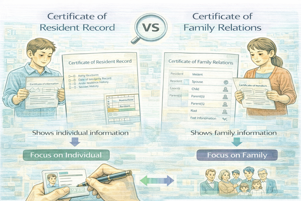 주민등록초본과 등본의 차이를 비교해 설명하는 화면